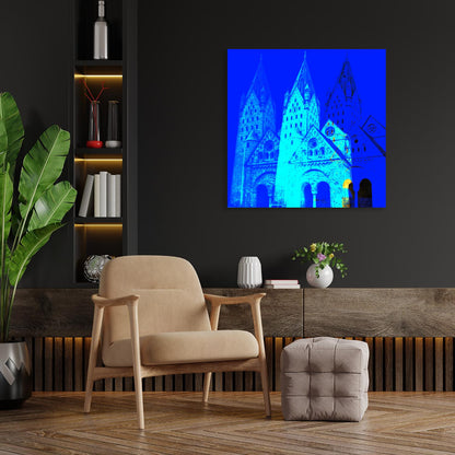 Acrylglasbild - Paderborn Dom Blau
