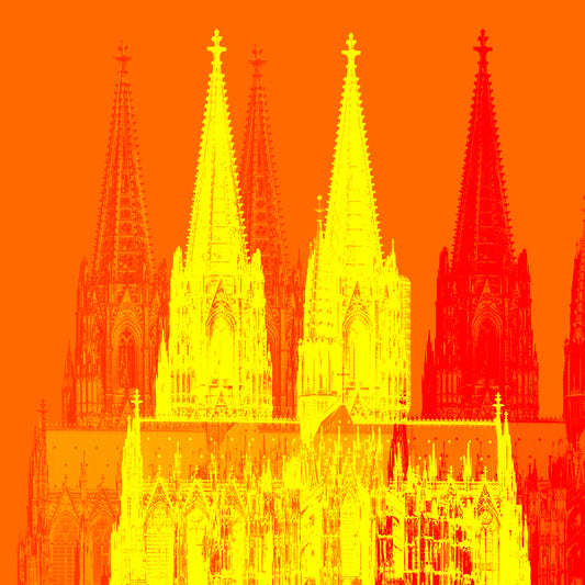 Acrylglasbild - Köln Dom Orange
