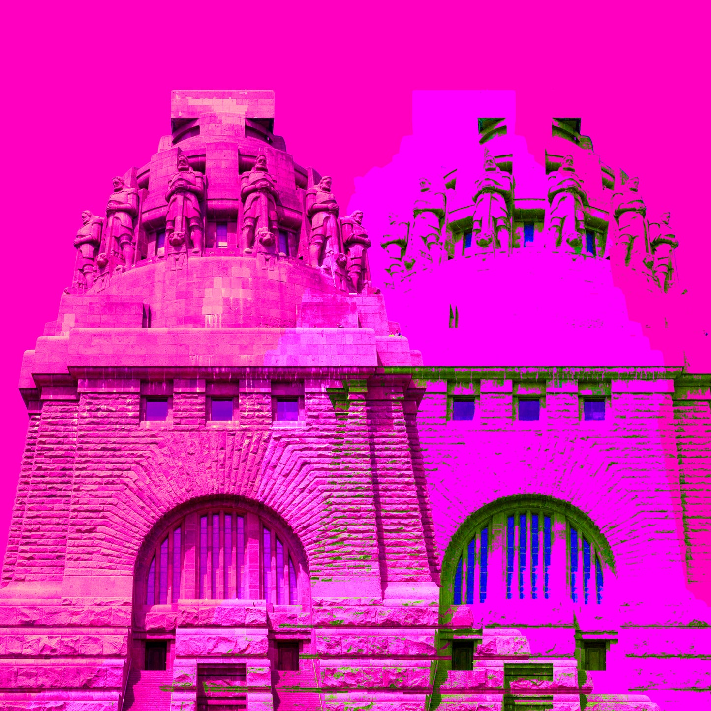 Acrylglasbild - Leipzig Völkerschlachtdenkmal Pink