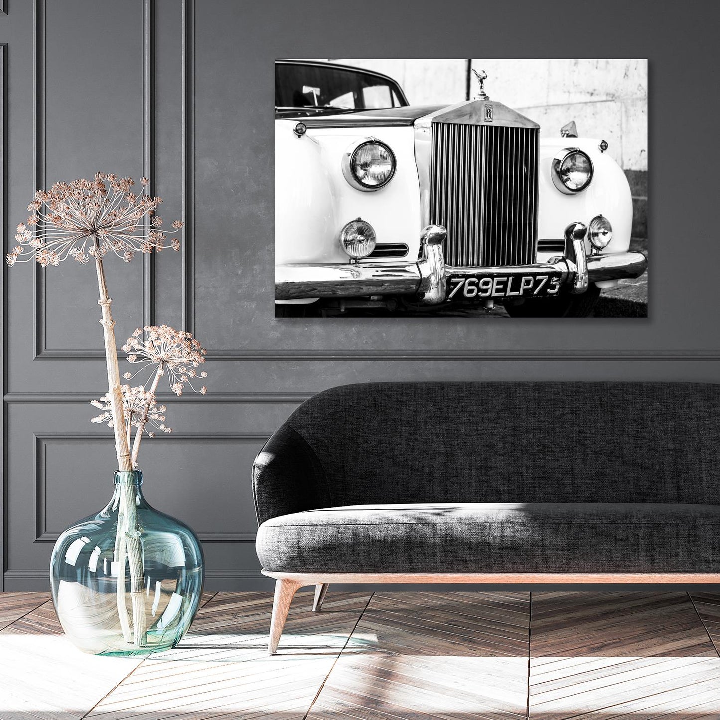 Aluminiumbild - Oldtimer Front Wohnbeispiel