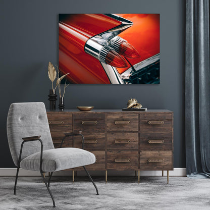 Aluminiumbild - Red Car Backlight Wohnbeispiel