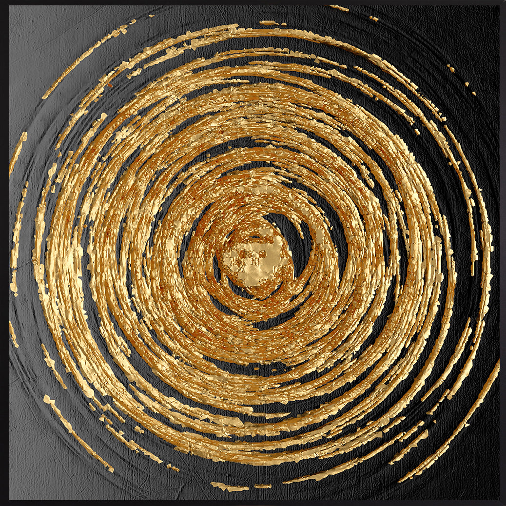 Leinwandbild mit Schattenfugenrahmen - Goldene Spirale