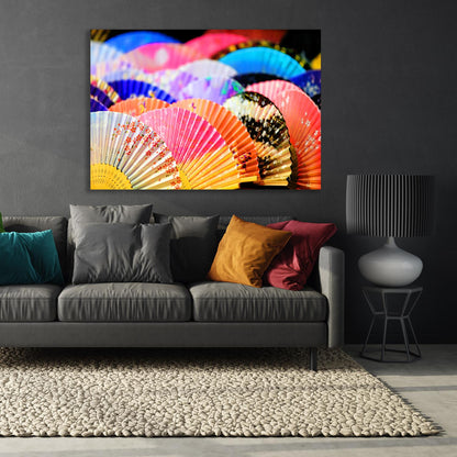 Leinwandbild - Bunte Fächer
