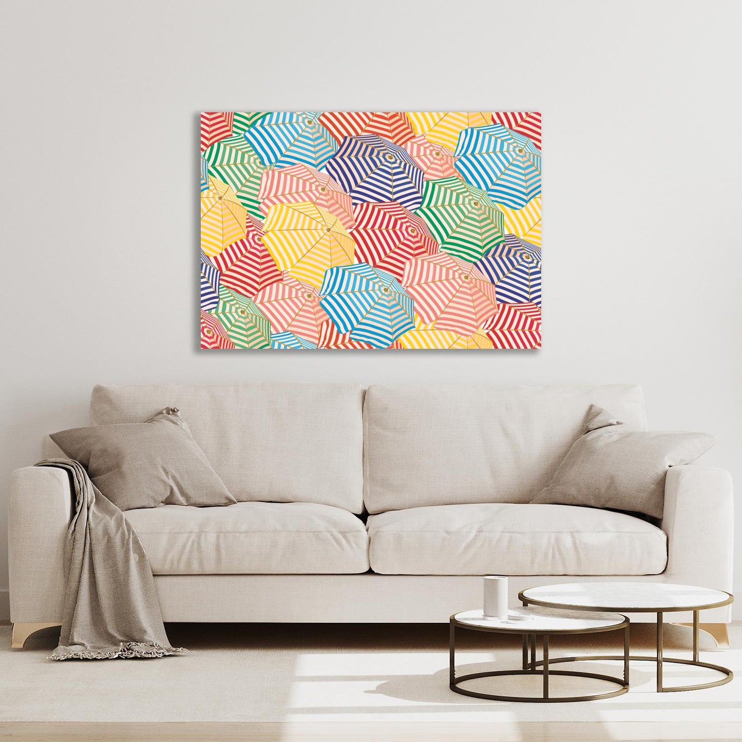 Leinwandbild - Bunte Schirme