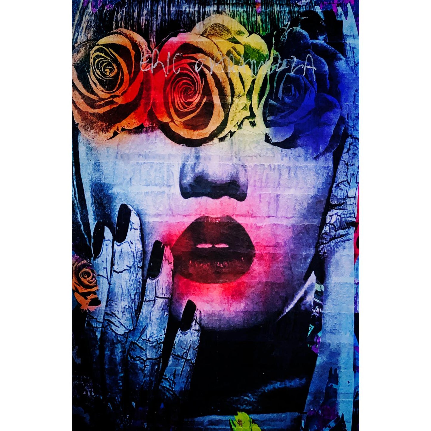 Leinwandbild - Girl and Roses