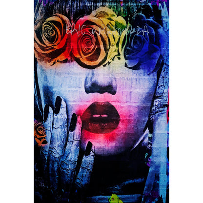 Leinwandbild - Girl and Roses