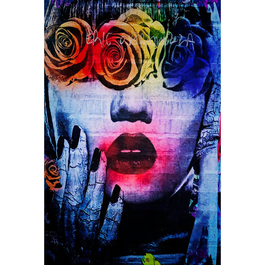 Leinwandbild - Girl and Roses