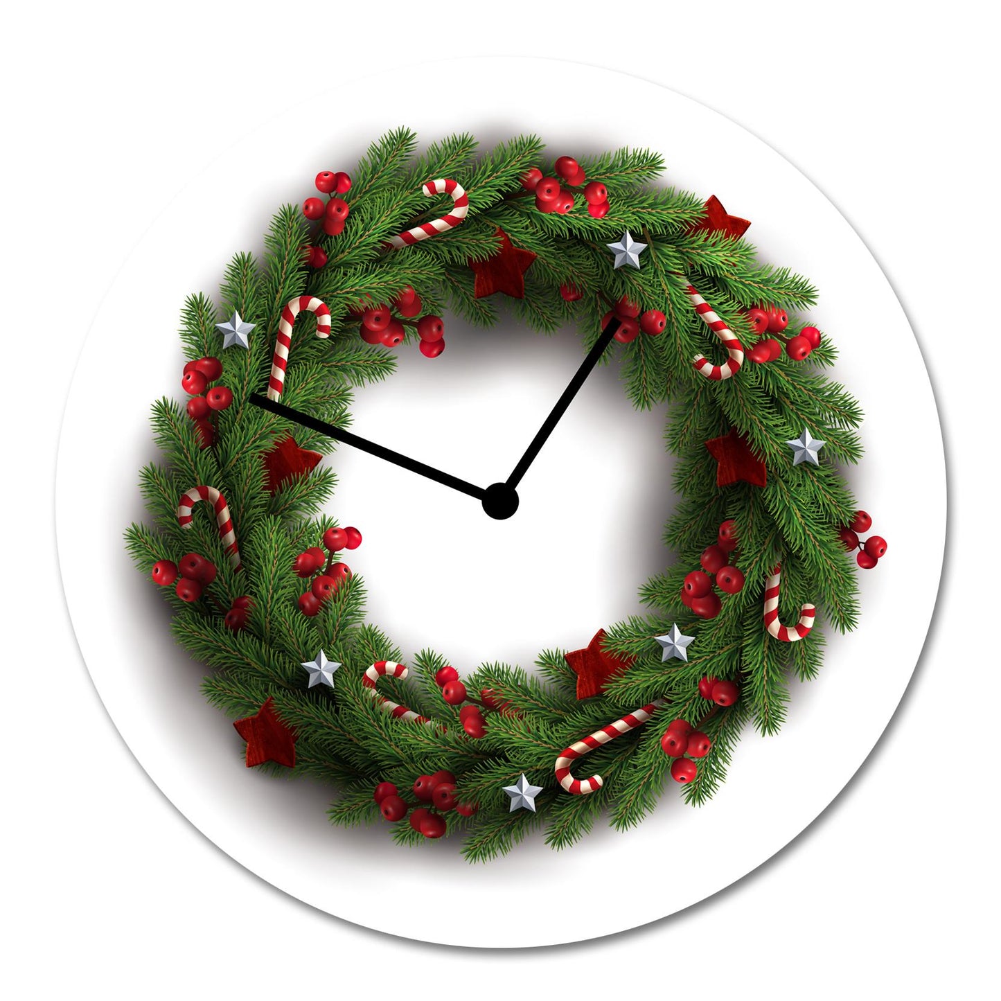 Christmas Fir Wreath Acrylglas-Uhr