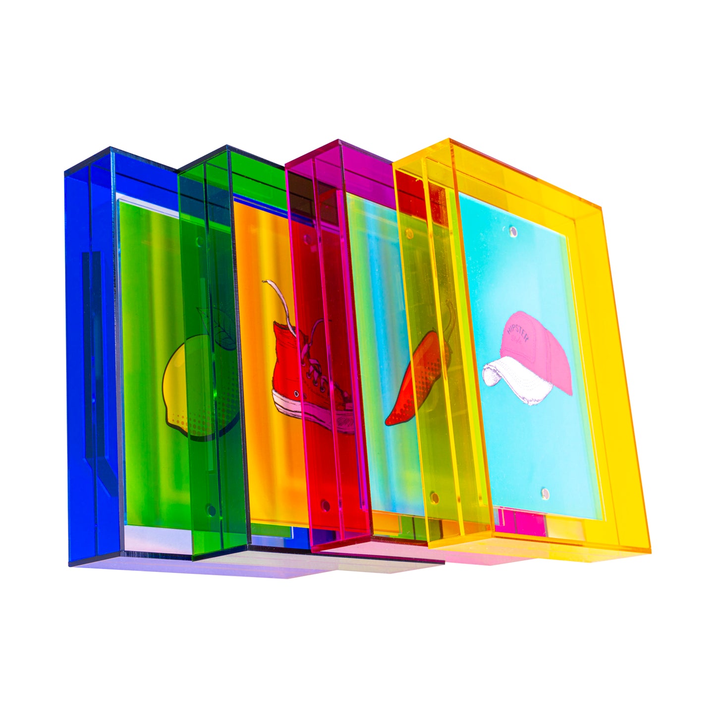 Acrylglas Bilderrahmen - Neon Blau