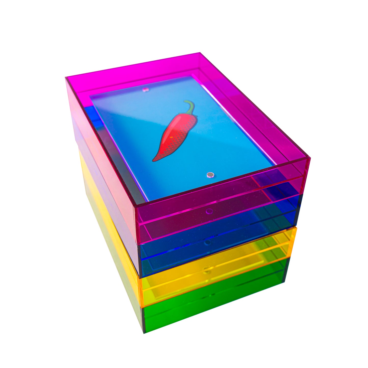 Acrylglas Bilderrahmen - Vier Neonfarben