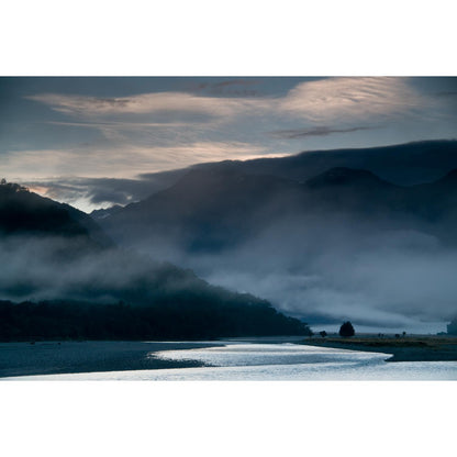 Acrylglasbild - MORNING MIST SOUTH ISLAND NEW ZEALAND