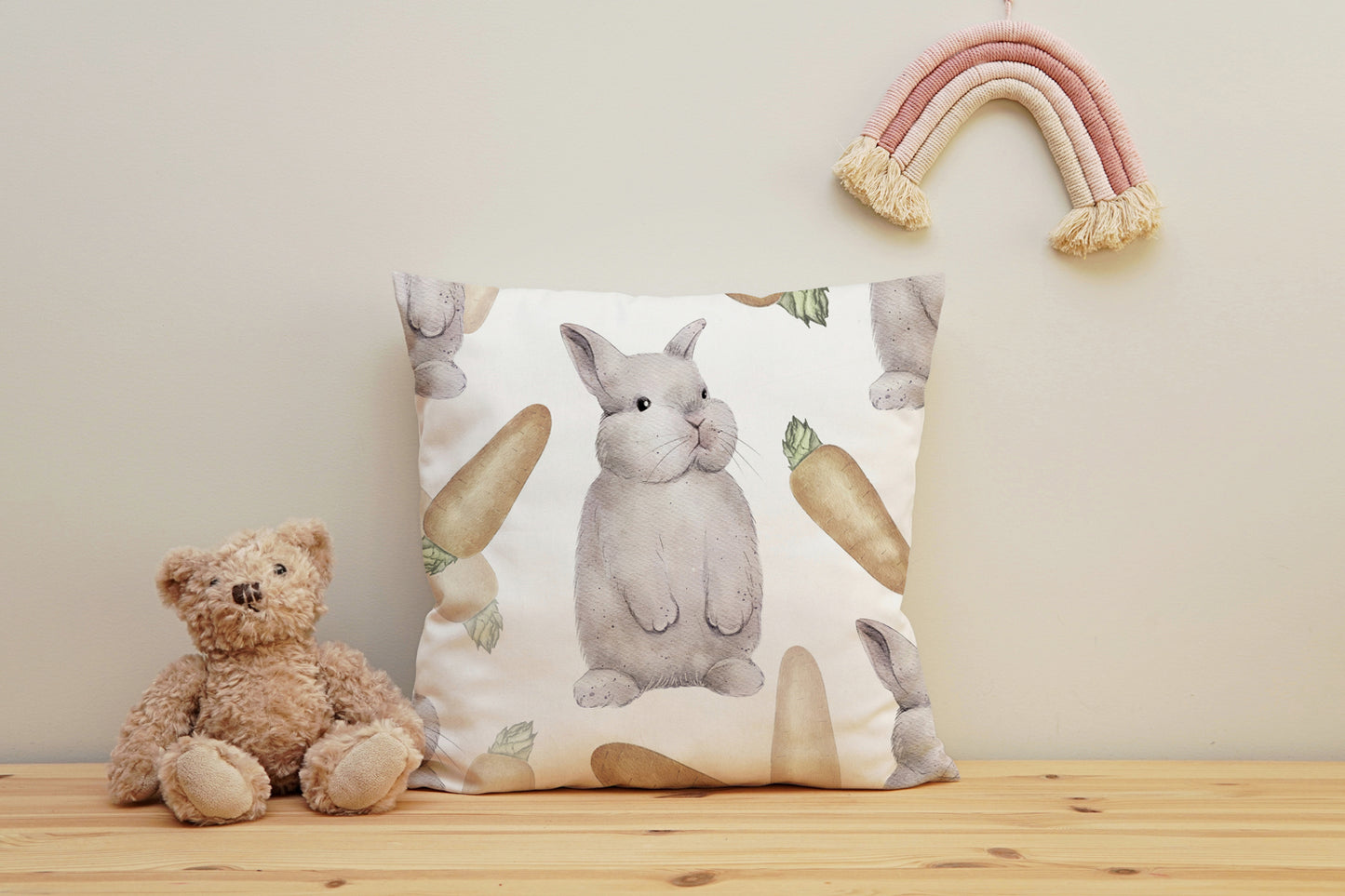 Kissenbezug - Hasen und Möhren
