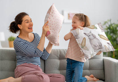 Kissenbezug - Hasen und Möhren