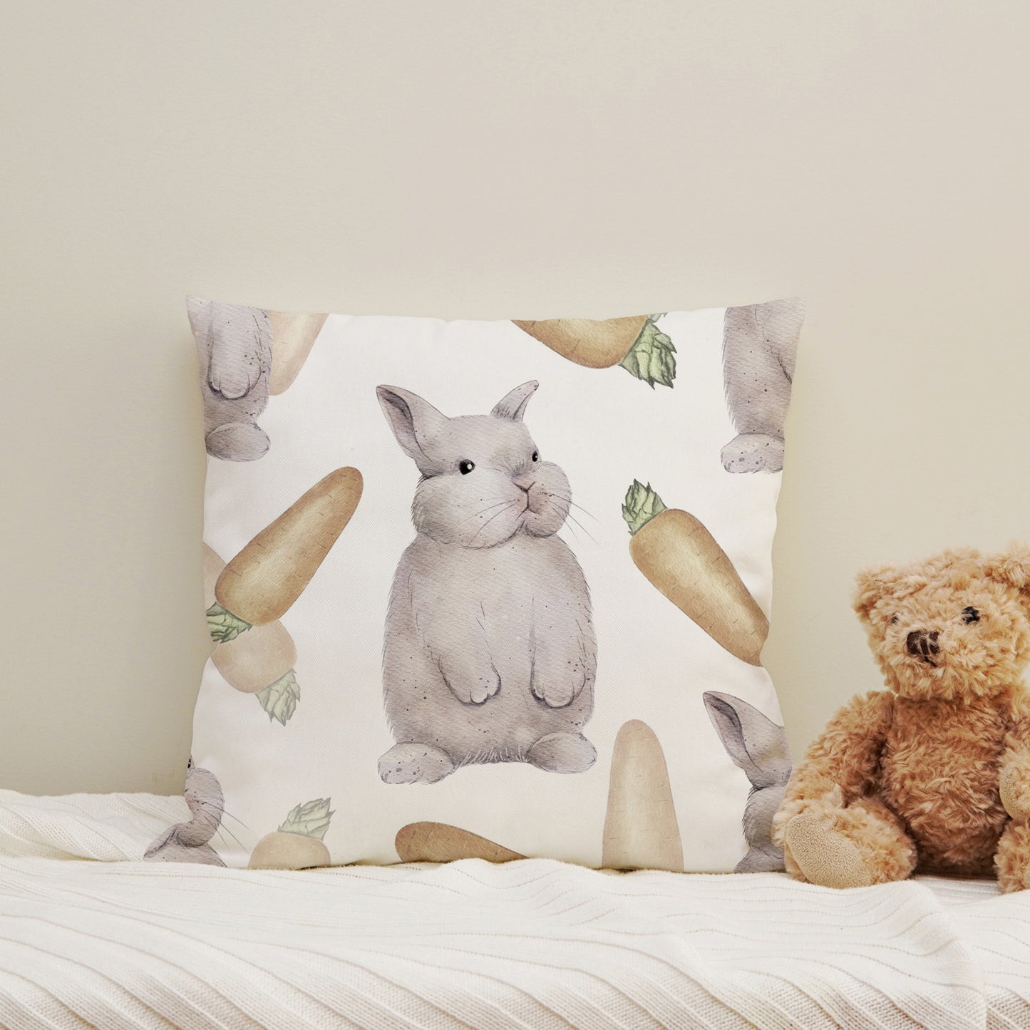 Kissenbezug - Hasen und Möhren