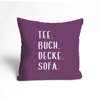 Kissenbezug - Tee Buch Decke Sofa