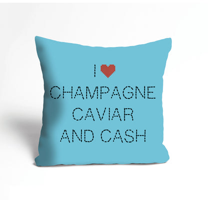 Kissenbezug - I love Champagne Caviar Cash