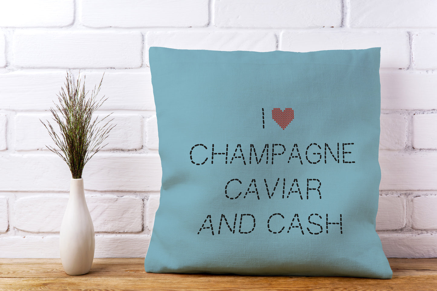 Kissenbezug - I love Champagne Caviar Cash