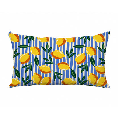 Outdoor Kissenbezug - Zitronen Blaue Streifen