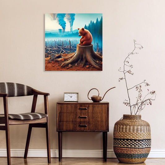 Acrylglasbild - Ruf zum Umweltschutz: Erhalt der Natur und ihrer Lebensräume I Wohnbeispiel