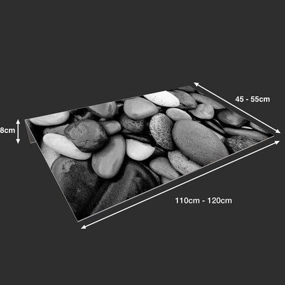Lichtschachtabdeckung – Steine schwarz weiß