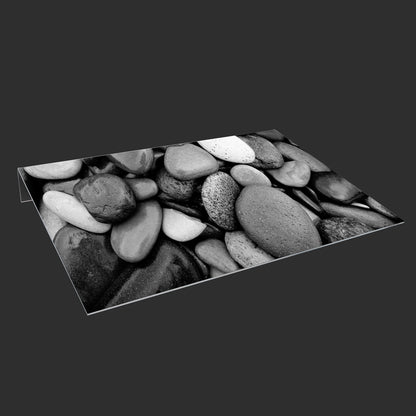 Lichtschachtabdeckung – Steine schwarz weiß