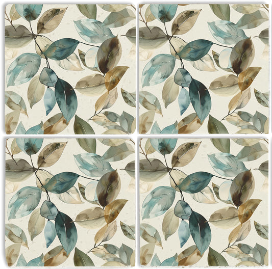 Steinuntersetzer-Set - Herbstblätter