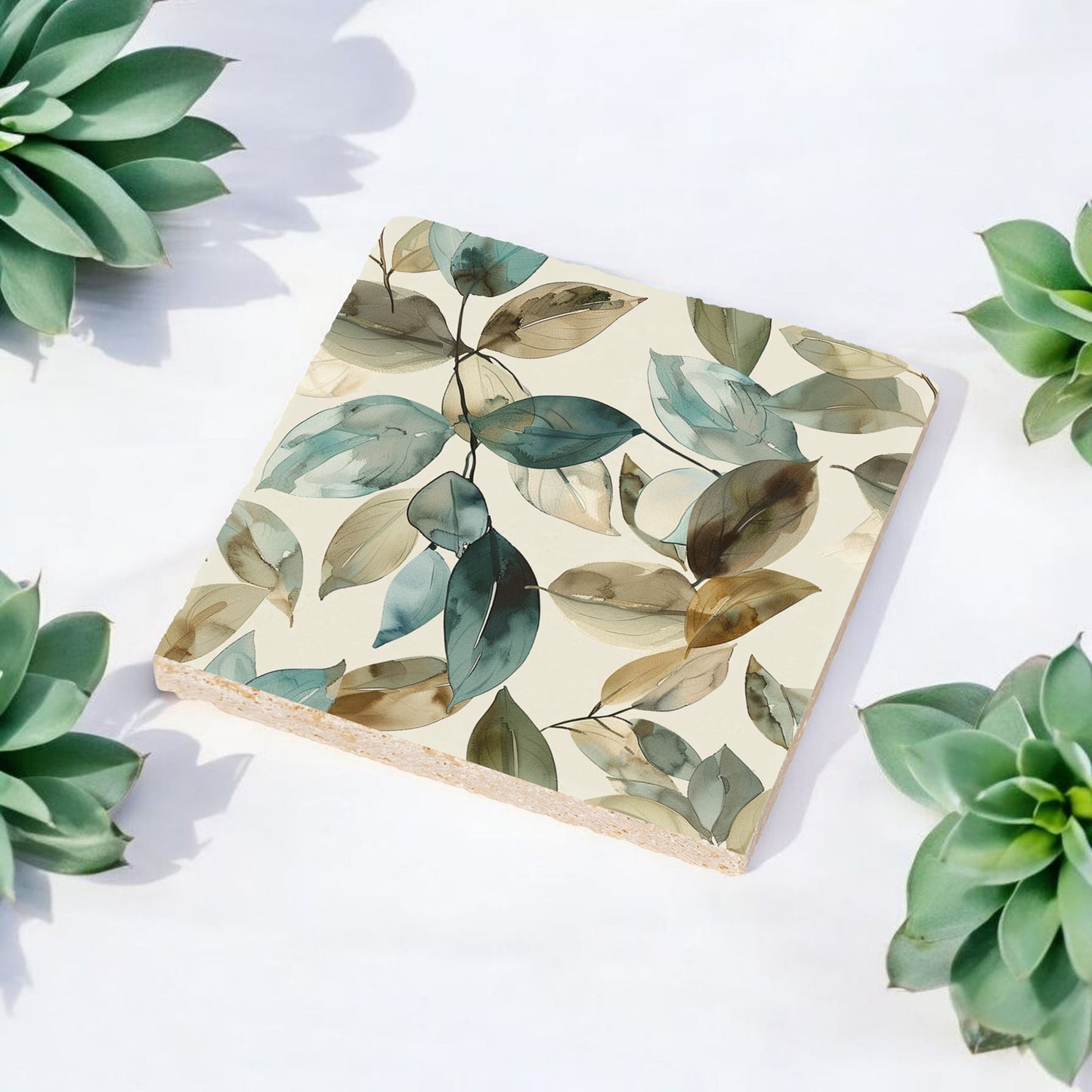 Steinuntersetzer-Set - Herbstblätter