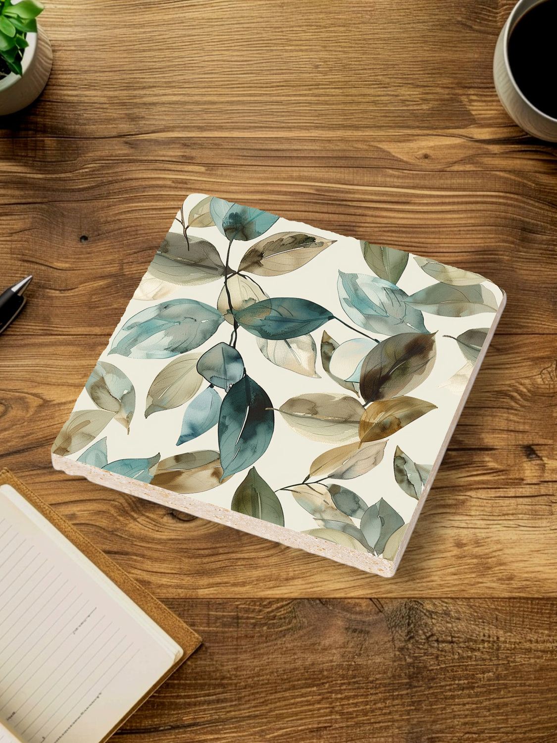 Steinuntersetzer-Set - Herbstblätter