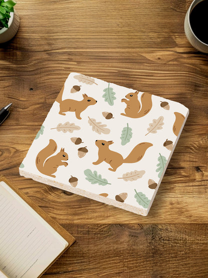 Steinuntersetzer-Set - Süße Eichhörnchen