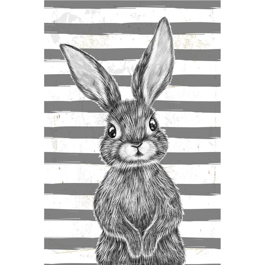 Metal sign - Black Rabbit with stripes