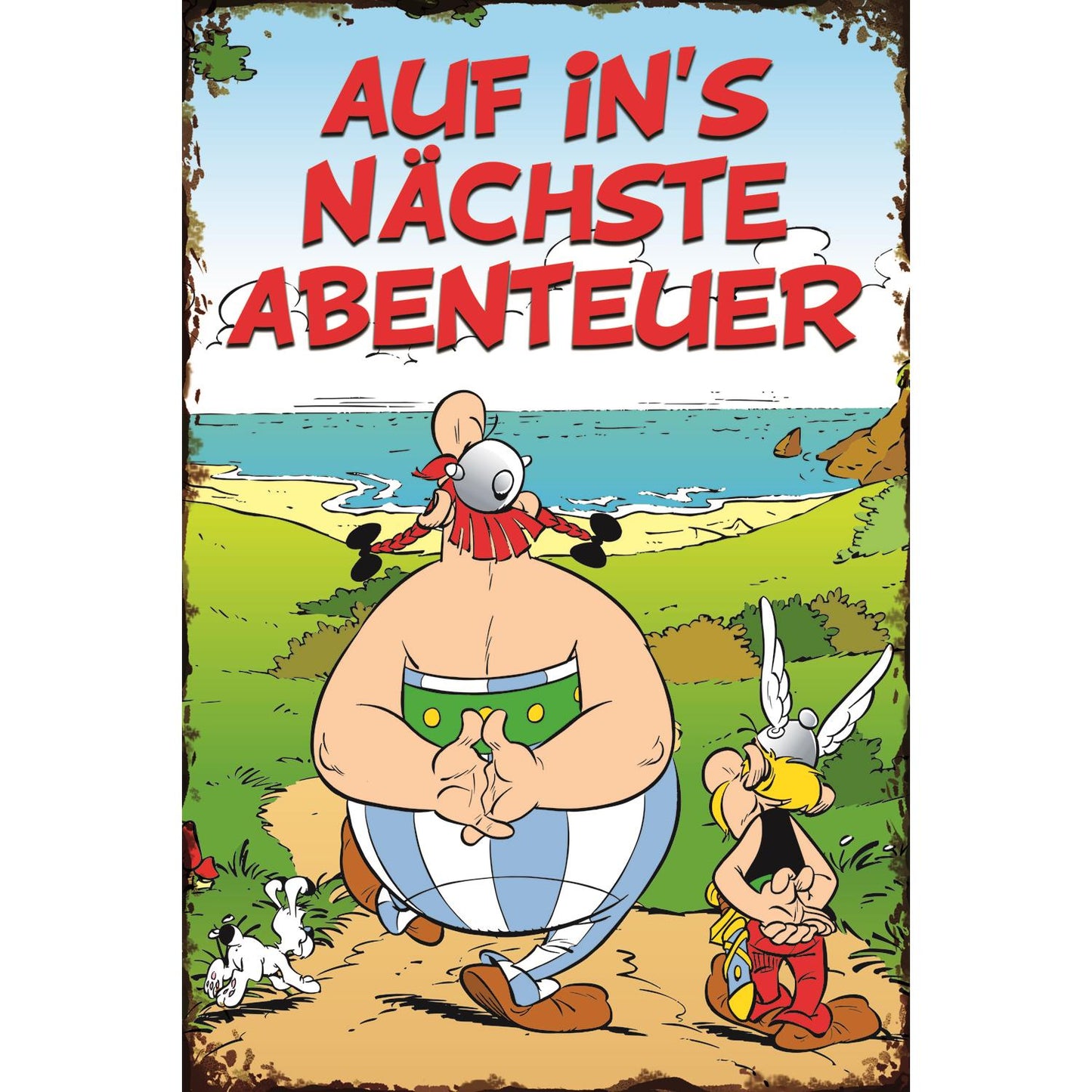 Blechschild - Auf in's nächste Abenteuer Asterix und Obelix