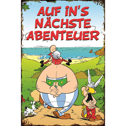 Blechschild - Auf in's nächste Abenteuer Asterix und Obelix