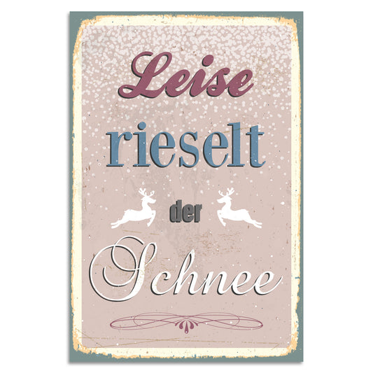 Blechschild - Leise rieselt der Schnee