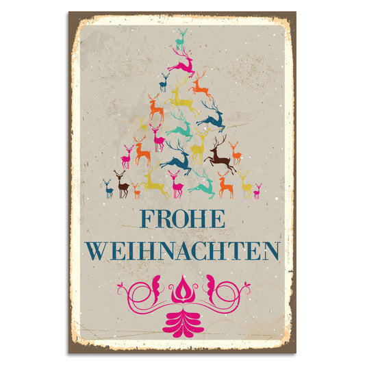 Blechschild - Frohe Weihnachten