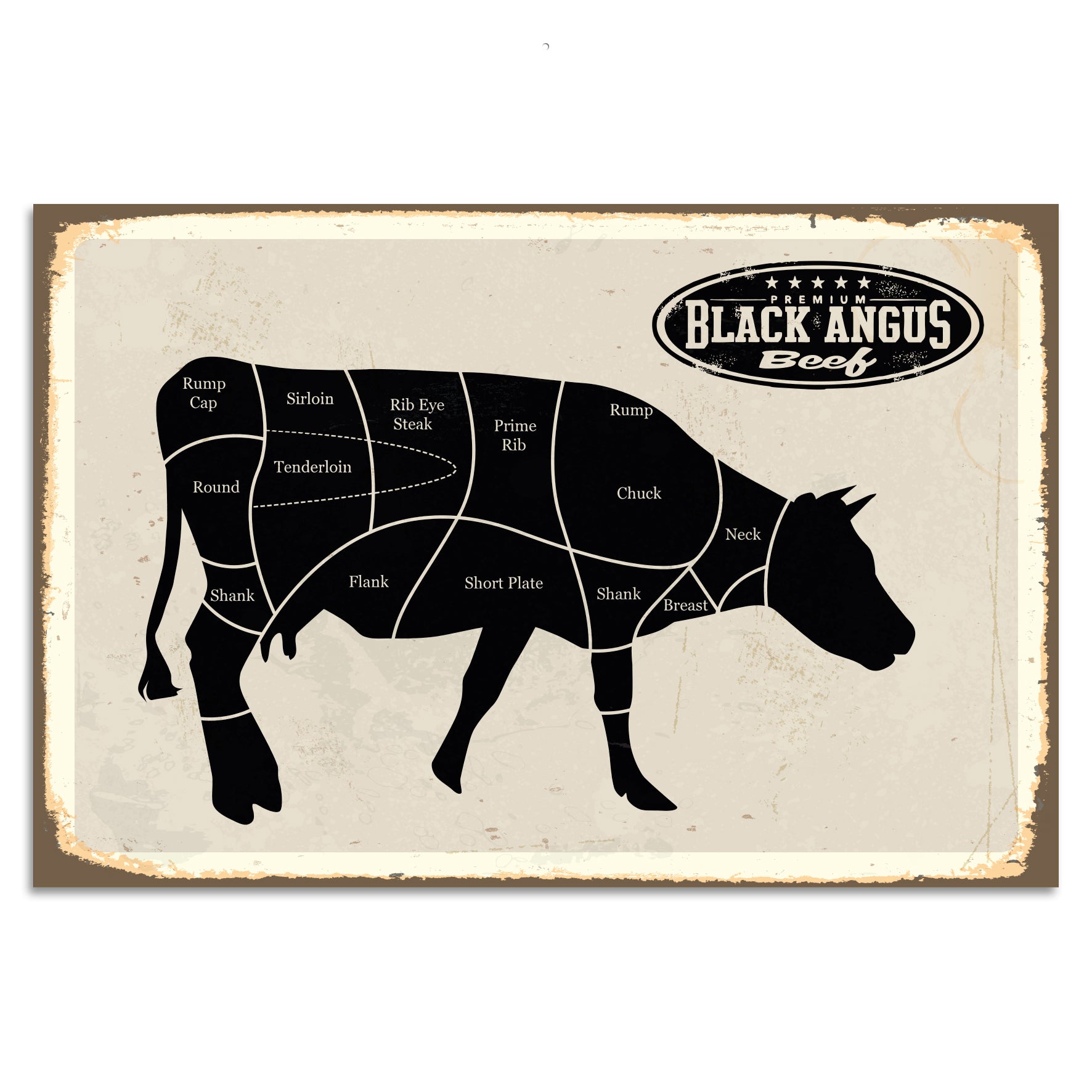 Blechschild - Black Angus Beef