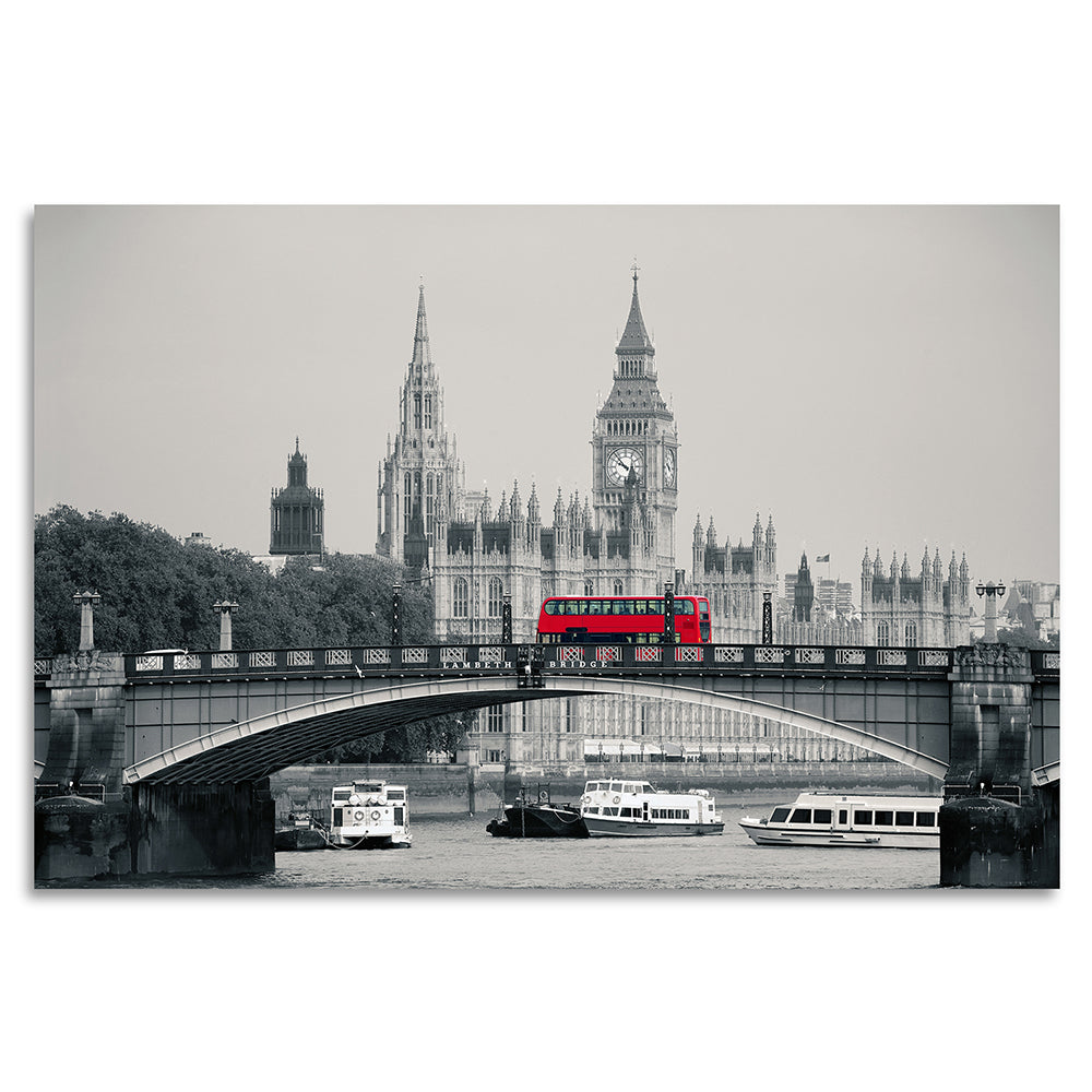 Acrylglasbild - Big Ben Bus