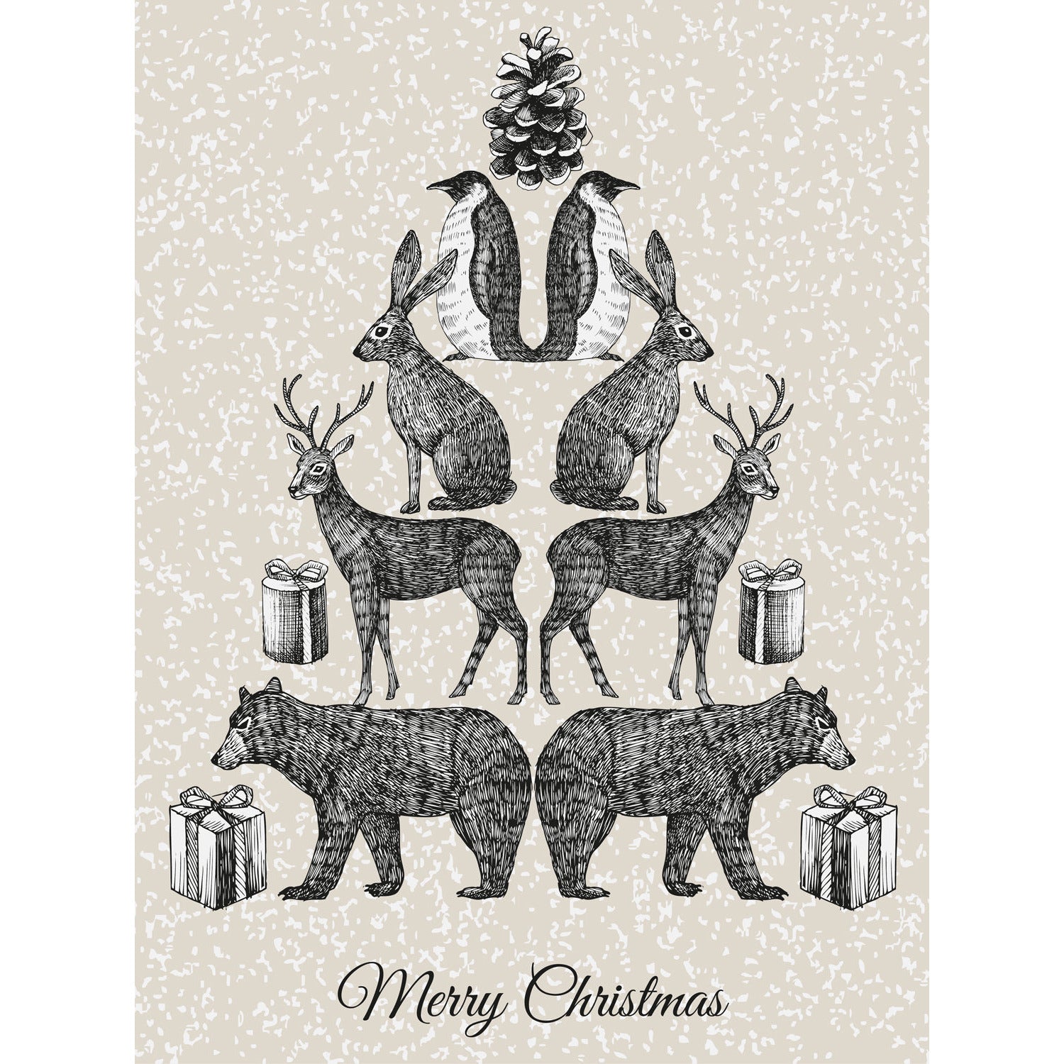 Blechschild - Christmas Animals