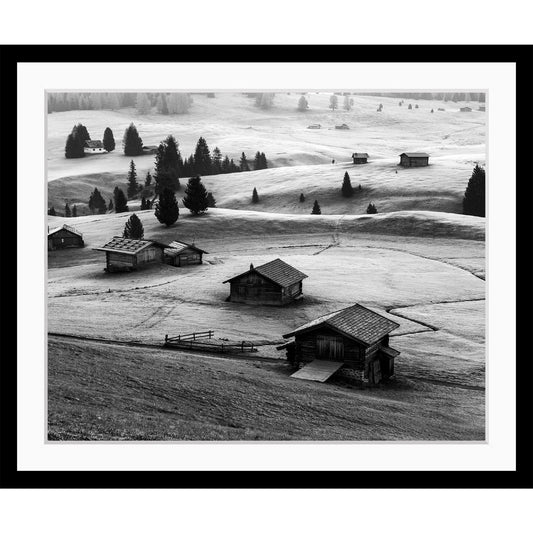 Rahmenbild - meadows and houses