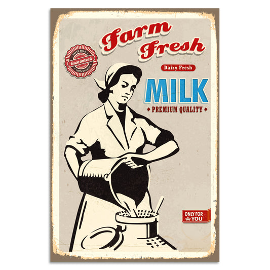 Blechschild Farm Fresh - MILK