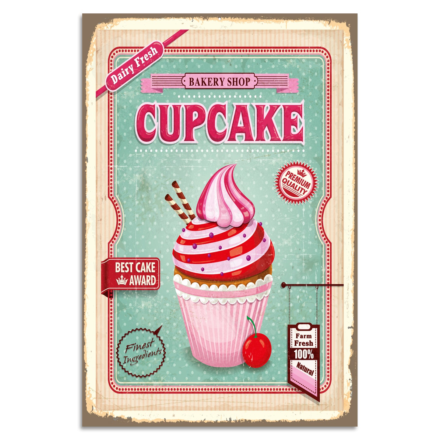 Blechschild Bakery Shop - Cupcake