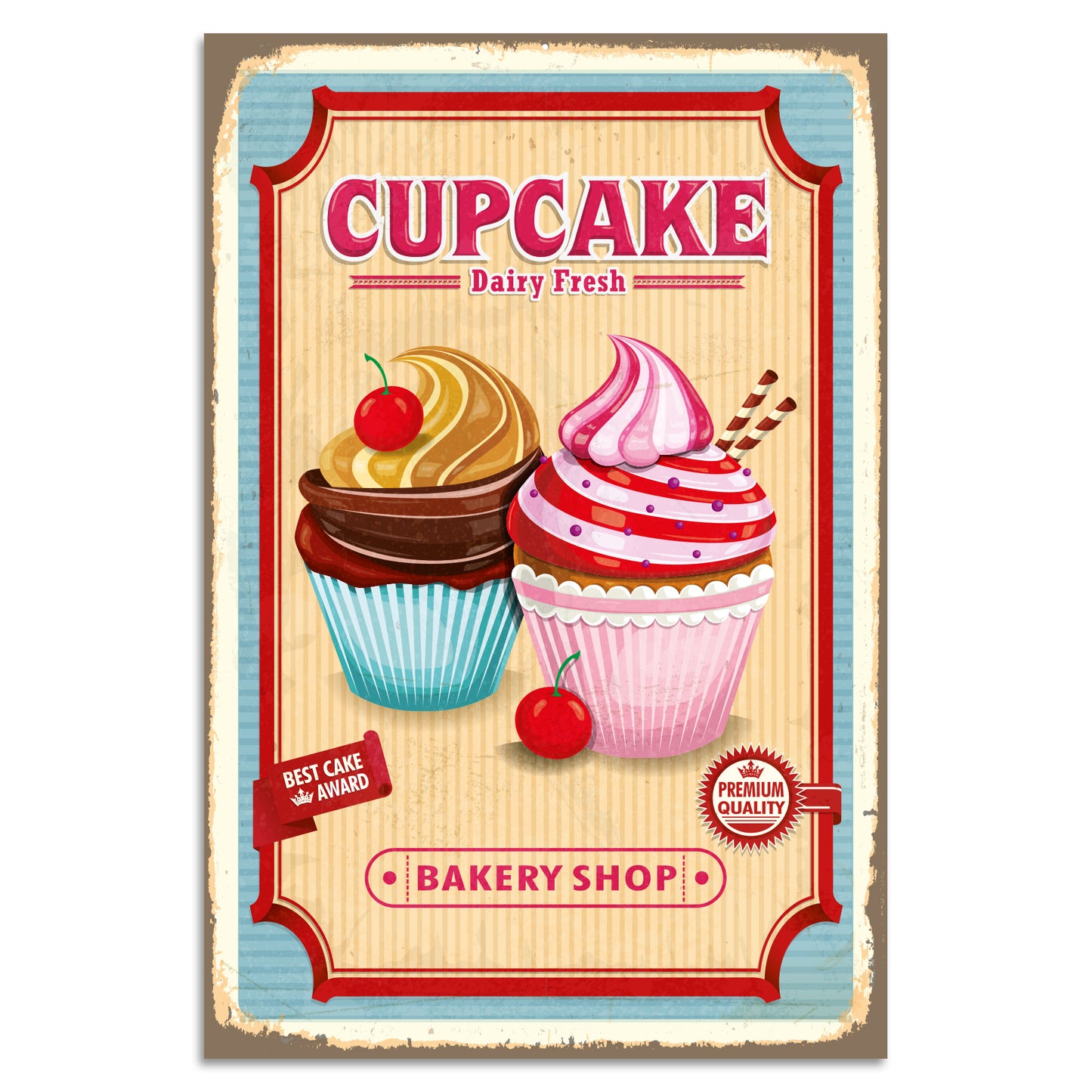 Blechschild Cupcake - Dairy Fresh