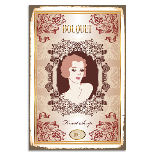 Blechschild BOUQUET - Finest Soap