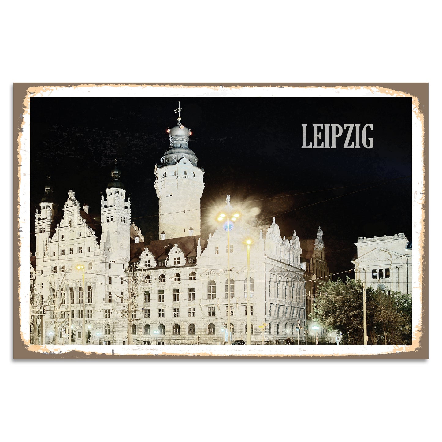 Blechschild - Leipzig