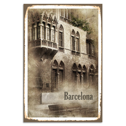 Blechschild - Barcelona