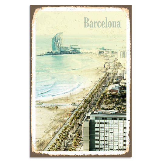 Blechschild - Barcelona