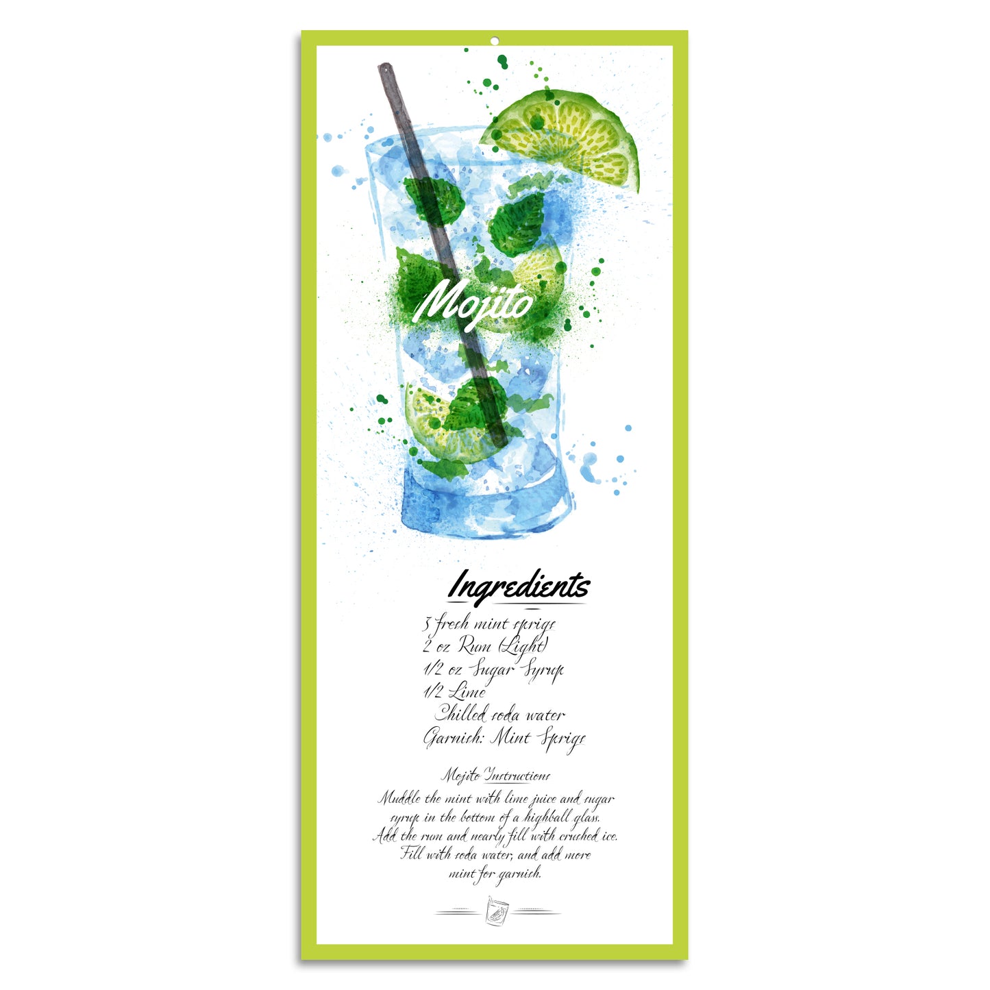 Blechschild - Mojito Rezept