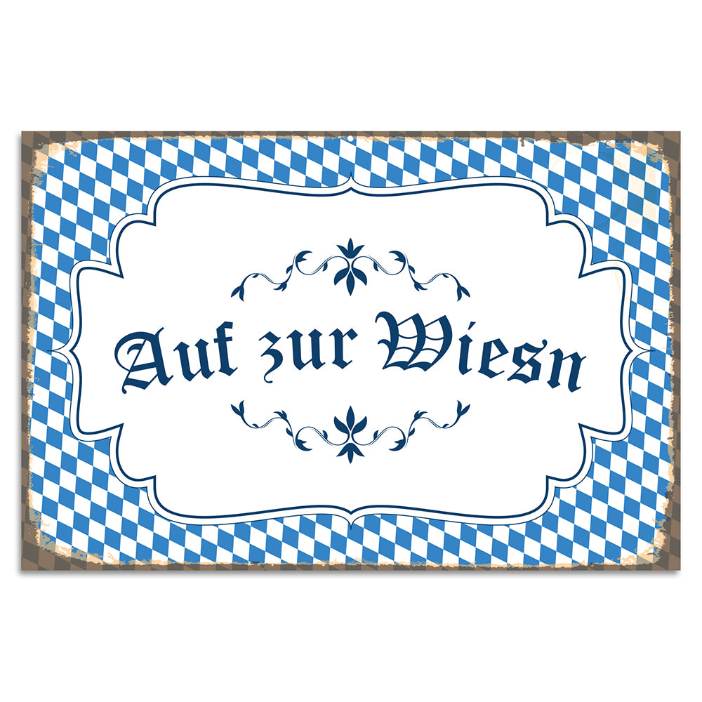 Blechschild - Auf zur Wiesn