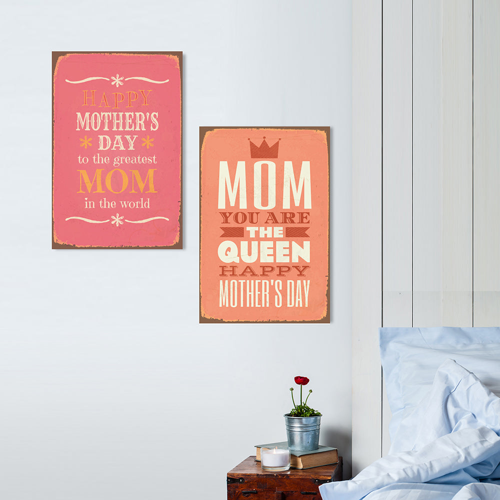 Blechschild - Happy Mothers Day to the greatest MOM in the world Wohnbeispiel