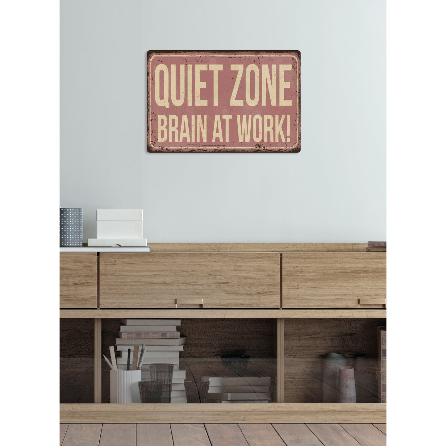 Blechschild - Quiet Zone Wohnbeispiel