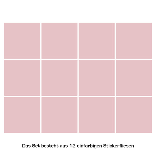 Stickerfliesen - Color Powder Rose 12er-Set